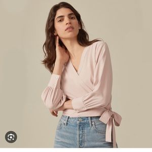 EVERLANE The Washable Silk Wrap Top Size 14